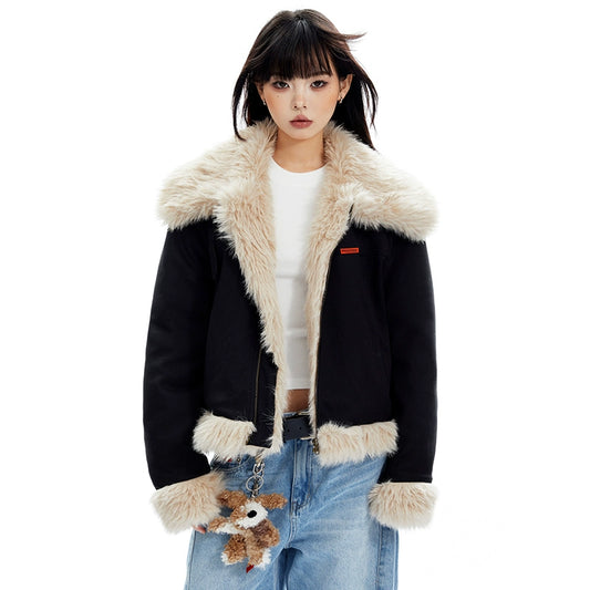 Fur Trimmed Biker Jacket