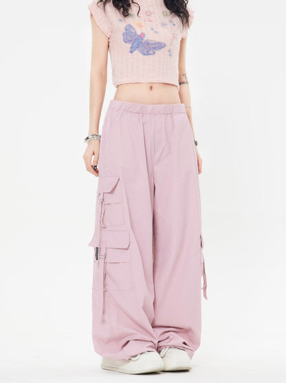 Slouchy Pink Cargo Pants