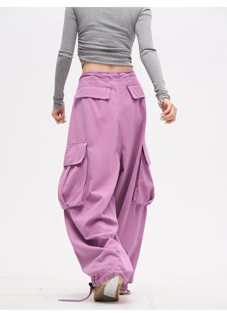 Pink Oversized Wide Leg Baggy Track Pants