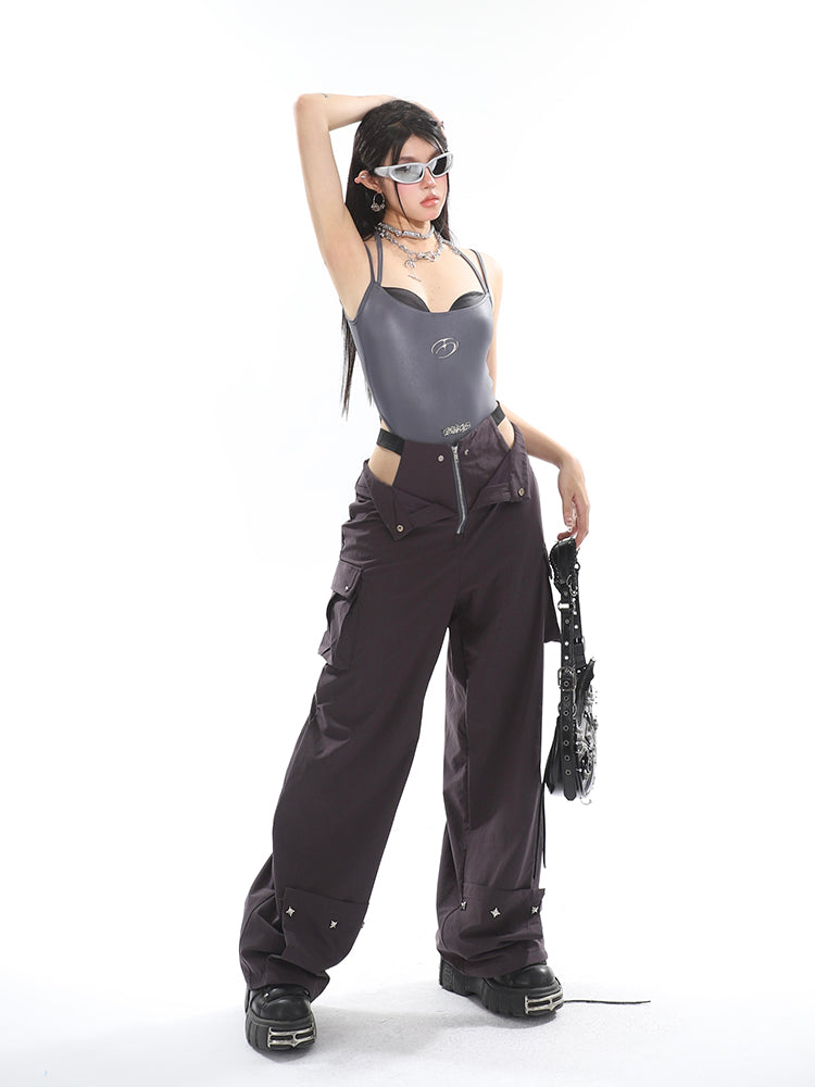 Hip cut out cargo hot sale pants