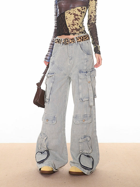 baggy oversized wide leg cargo jeans