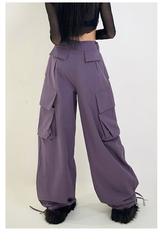 Purple Baggy Cargo Pants Latenitex