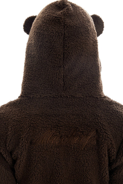 Bear Cropped Fleece Zip Up Hoodie