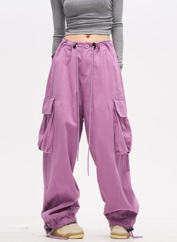 Pink Oversized Wide Leg Baggy Track Pants