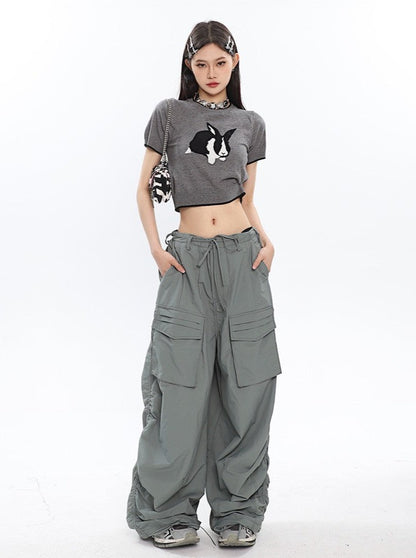 Slouchy Ruched Cargo Pants