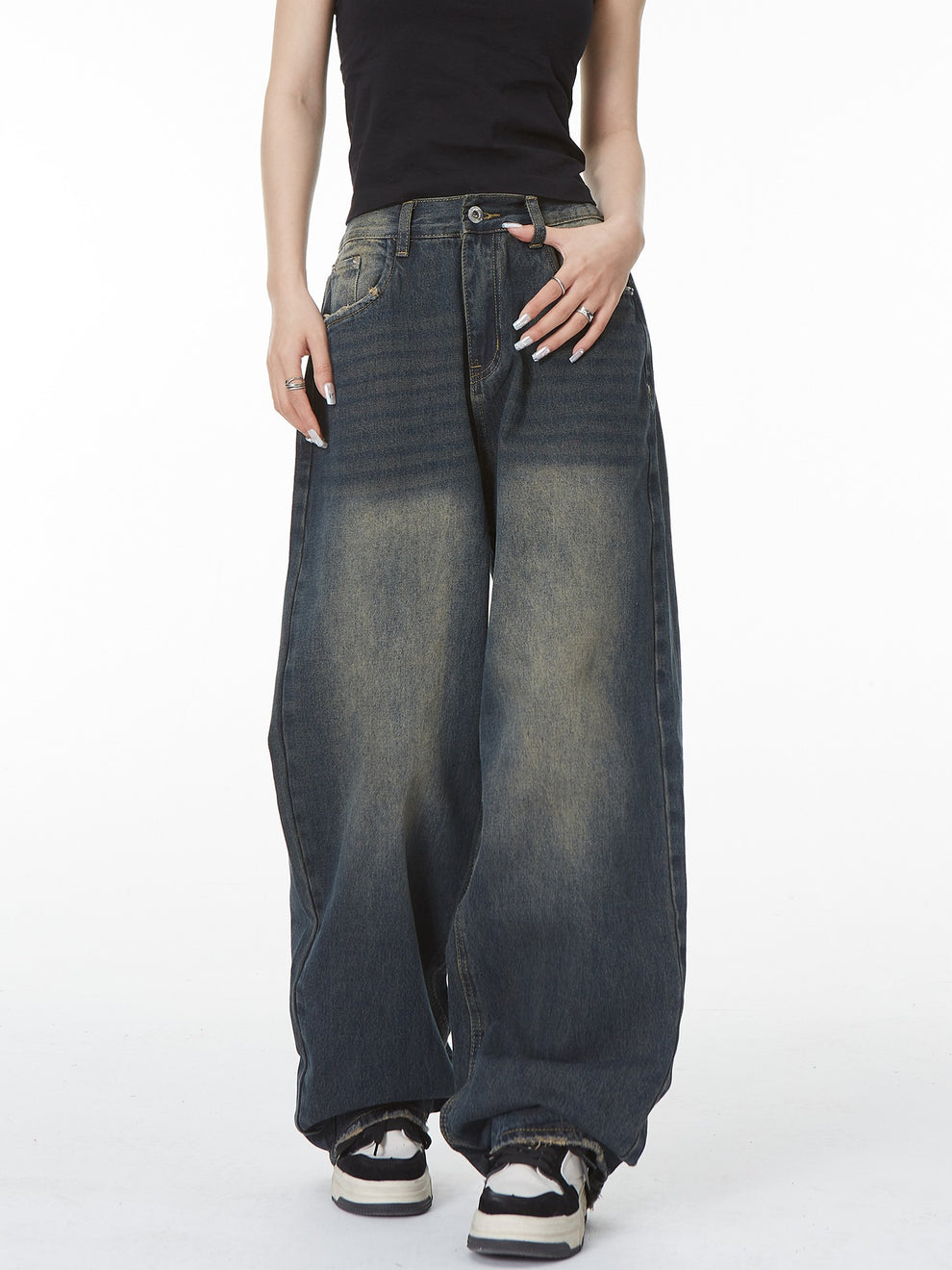 Dark Washed Baggy Jeans – LATENITEX