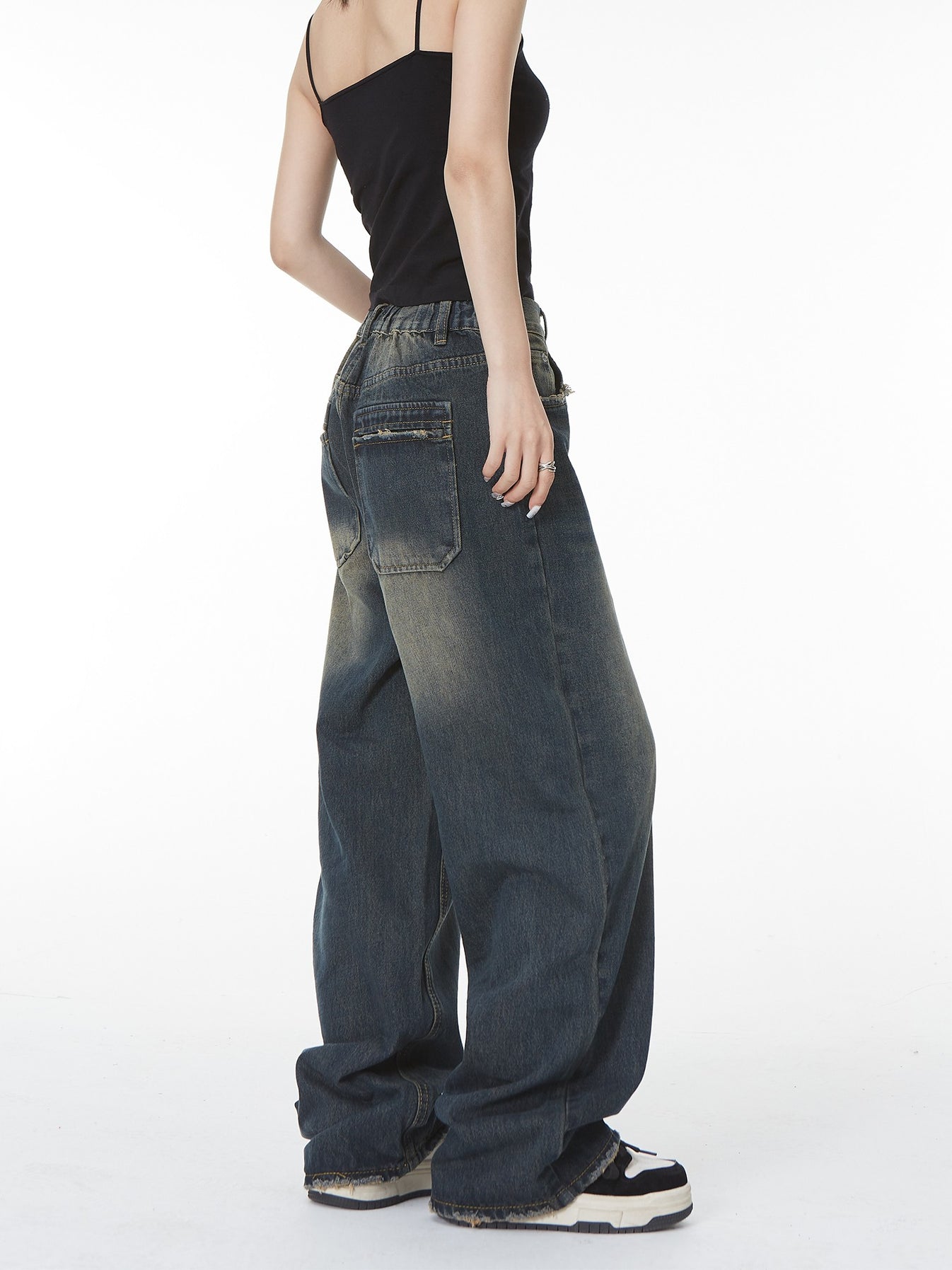 Dark Washed Baggy Jeans – LATENITEX